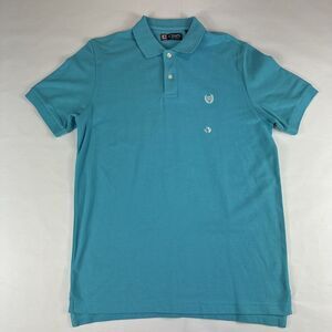 Chaps Monterey Island‎ Blue Polo Mens M Short Sleeve Golf Shirt Preppy Crest NEW